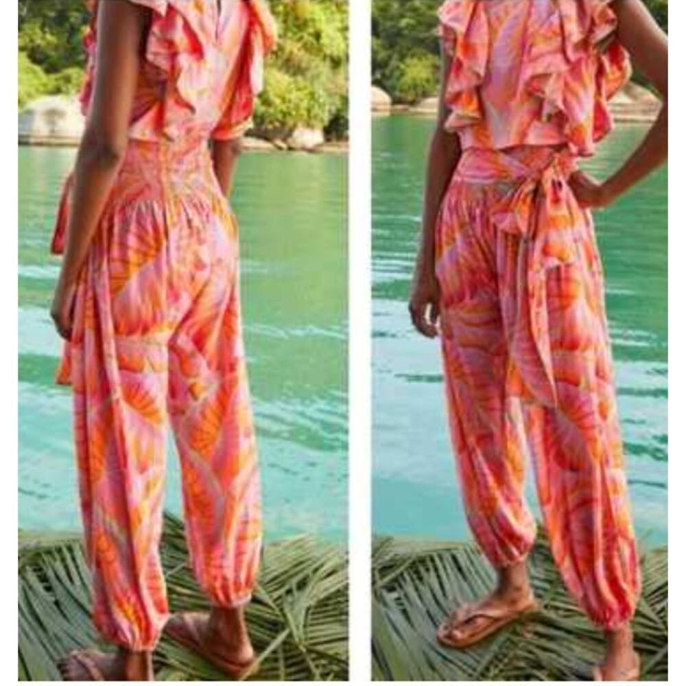 FARM Rio Pink Printed Ruffle Harem Pant Set - Picture 2 of 16